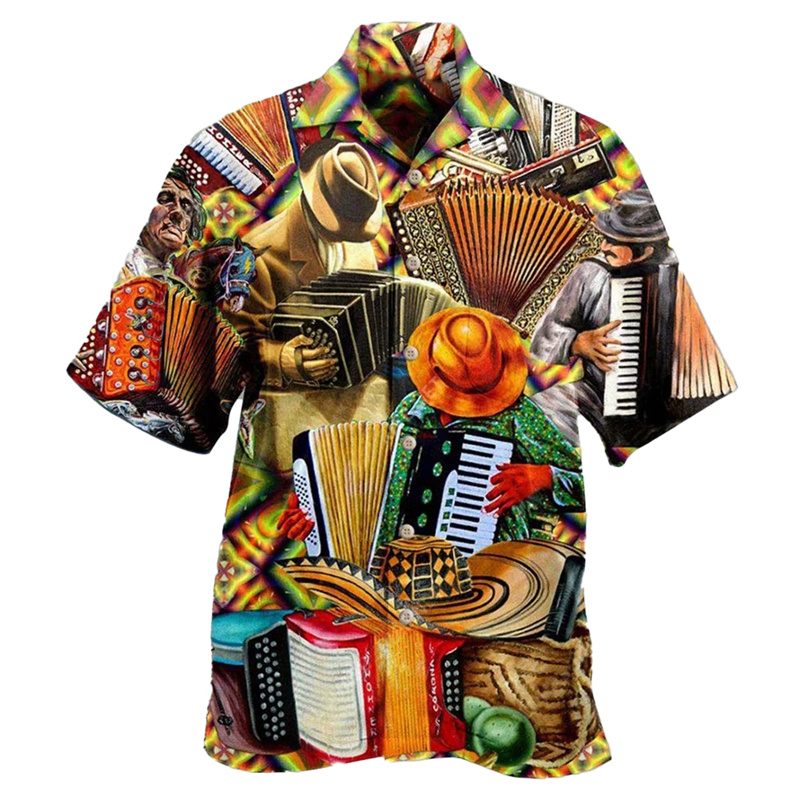 3D Printing Guitar - Chitarra musica grafica camicia hawaiana per