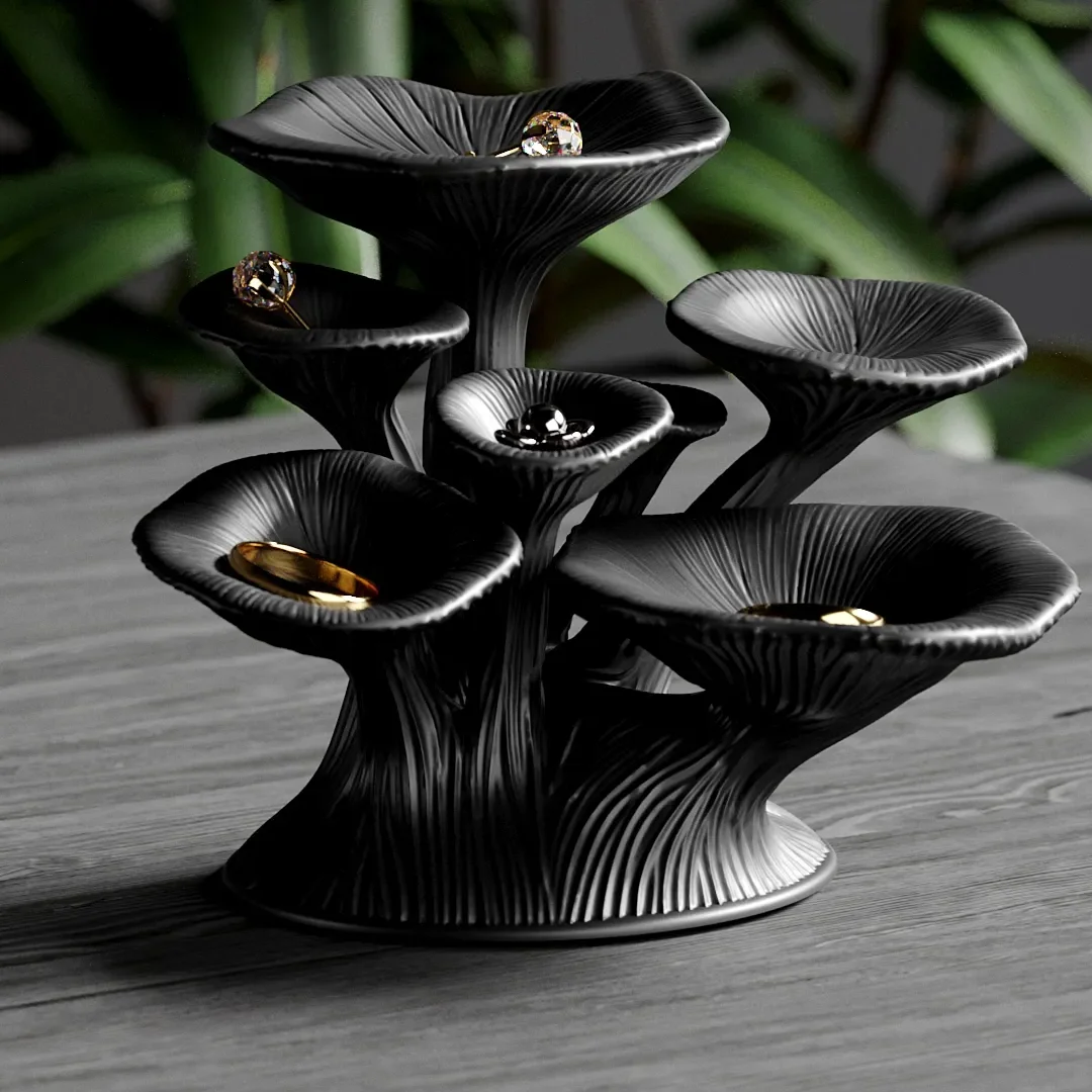 3D Printing Ring Holder - Scaffale a forma di fungo stampato
