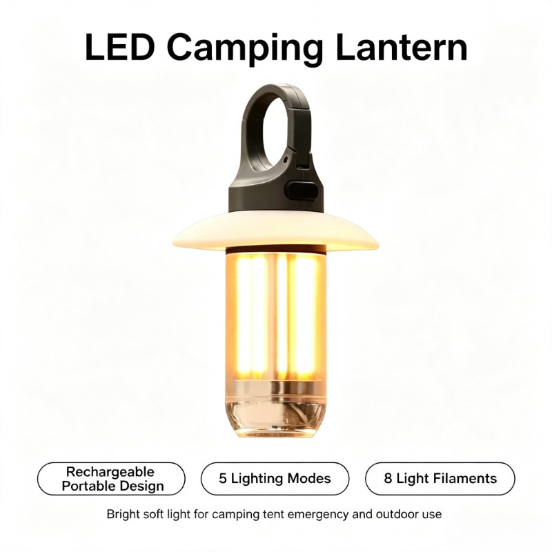 Asa Filament Outdoor - Lanterna da Campeggio LED Ricaricabile, Torcia