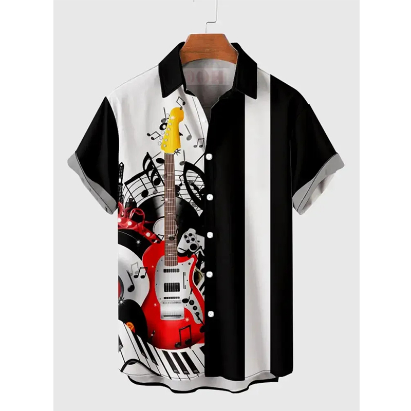 Camicie da uomo hawaiane Abbig - 3D Printing Guitar recensione e prezzo